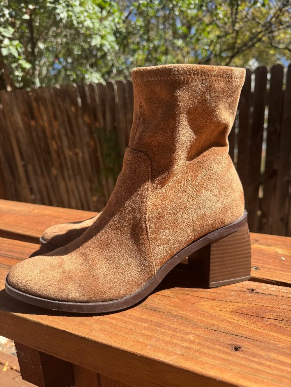 Anne Klein "Astrid" Faux Suede Ankle Booties